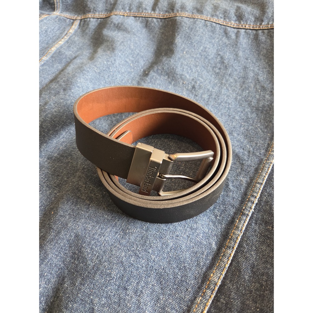 Timberland Reversible Black & Brown Leather Belt - Men's Size 44 - Picture 2 of 10